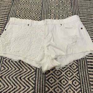White denim shorts